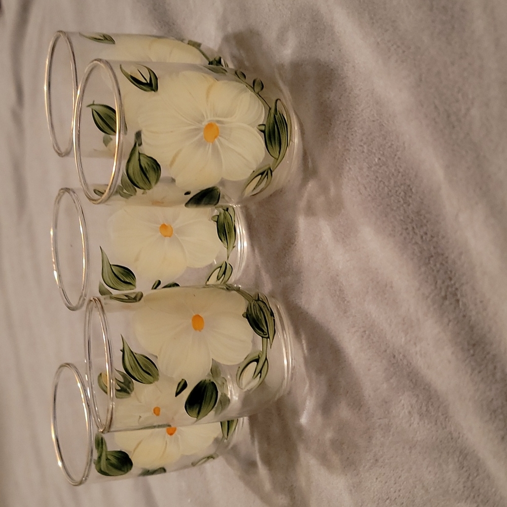 5 Small Hand Painted Glasses